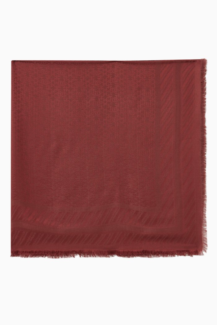 

Monogram Scarf in Silk, Burgundy