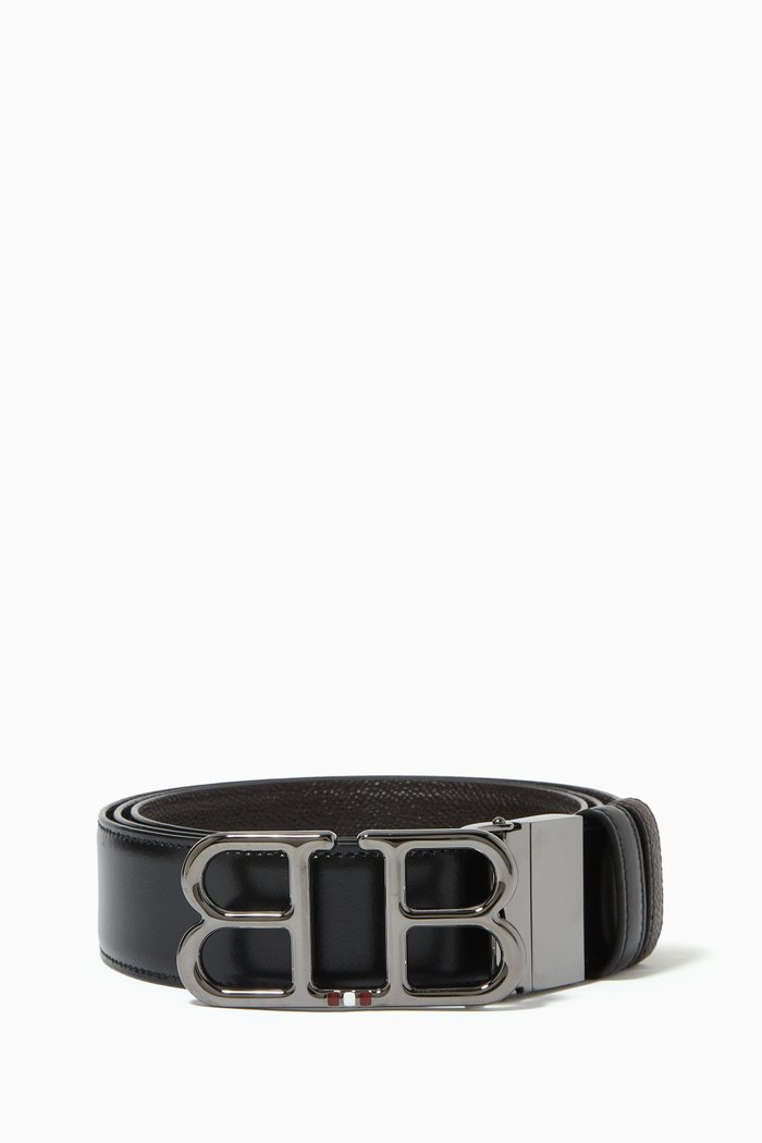 

Britt Reversible Belt in Leather, Black