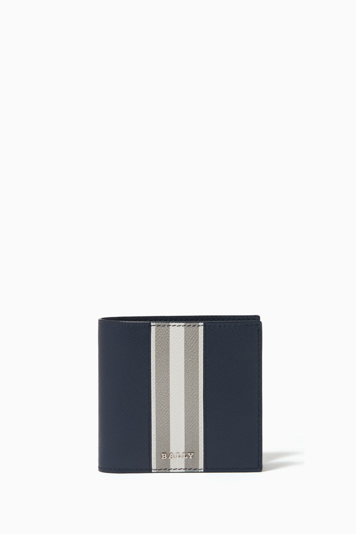 

Brasai Bi-fold Wallet in Calf Leather, Blue