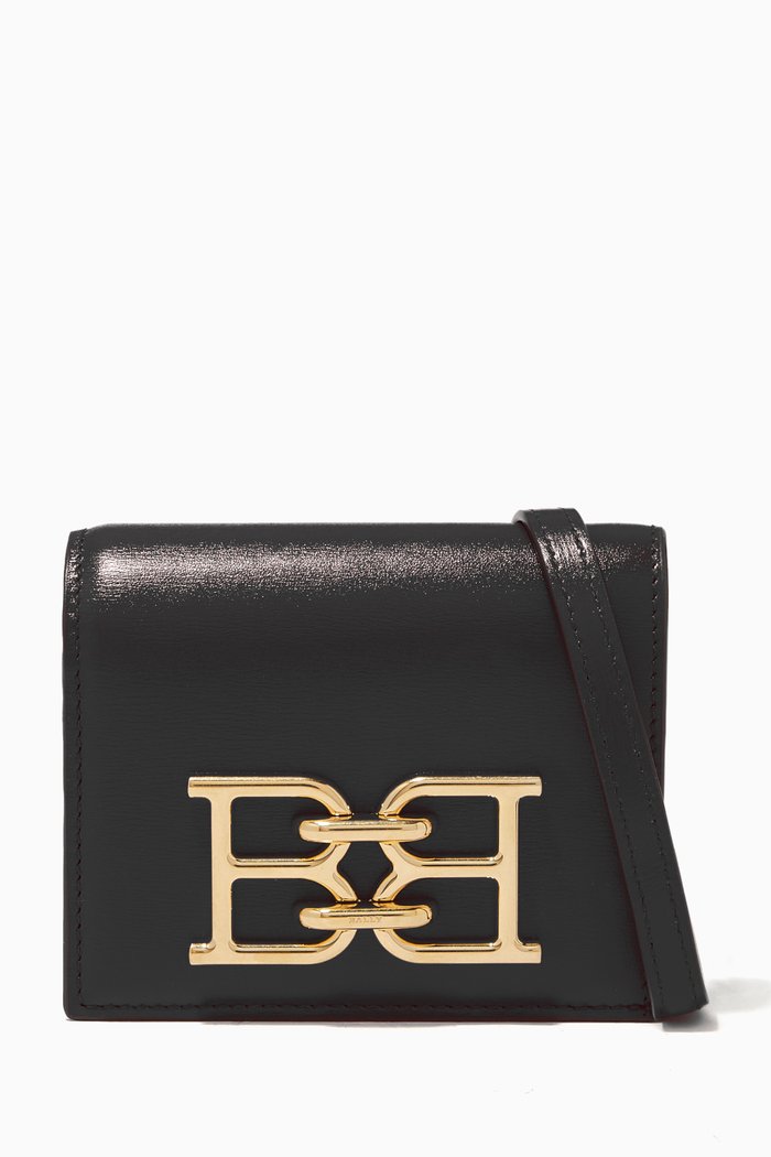 

Britney Microbag in Embossed Leather, Black