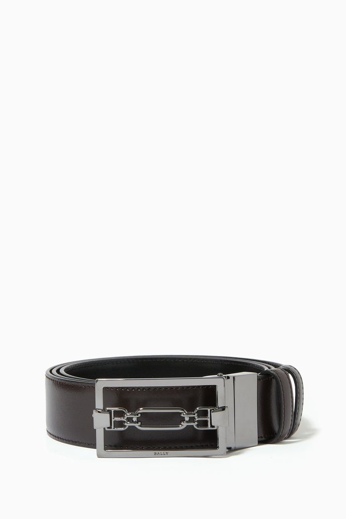 

Draper Reversible Belt in Leather, Brown