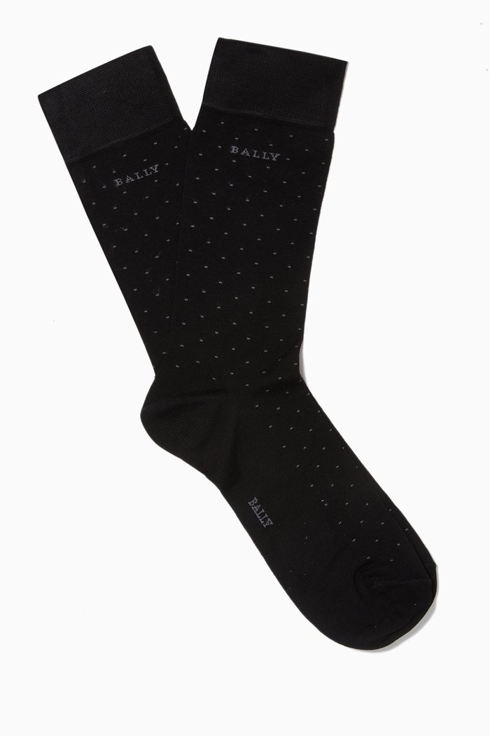 

Polka Dot Socks in Cotton, Black