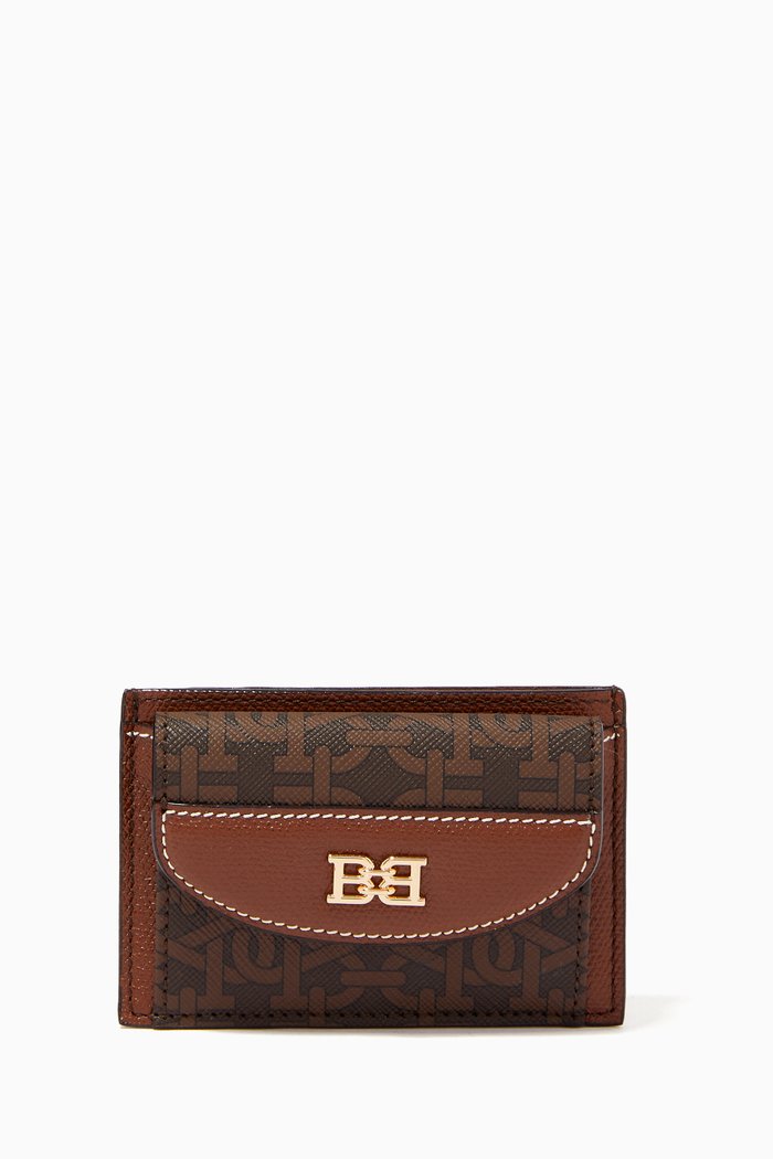 

Belky Card Holder with Monogram, Brown