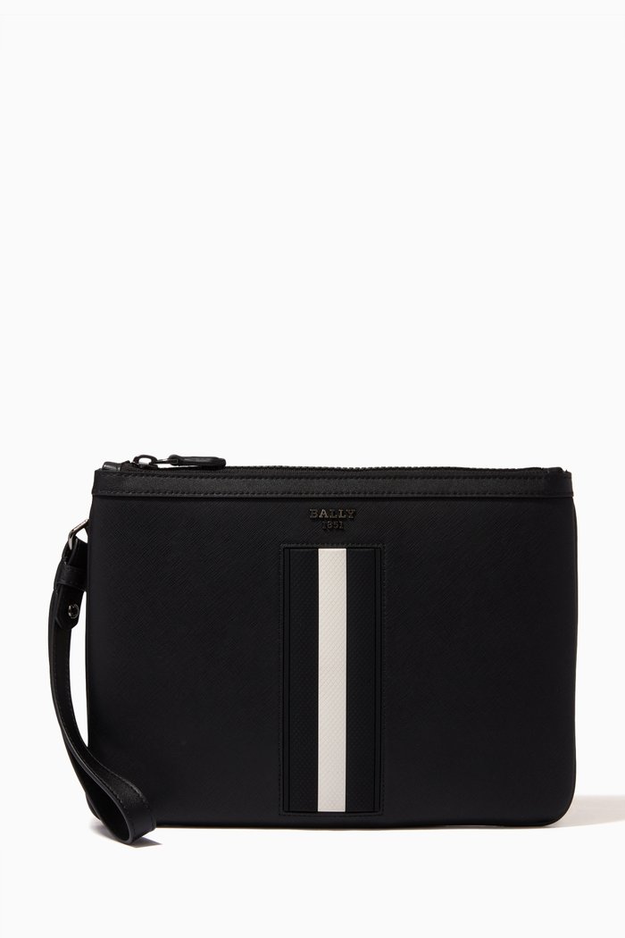 

Medium Bex Clutch Bag in Leather, Black