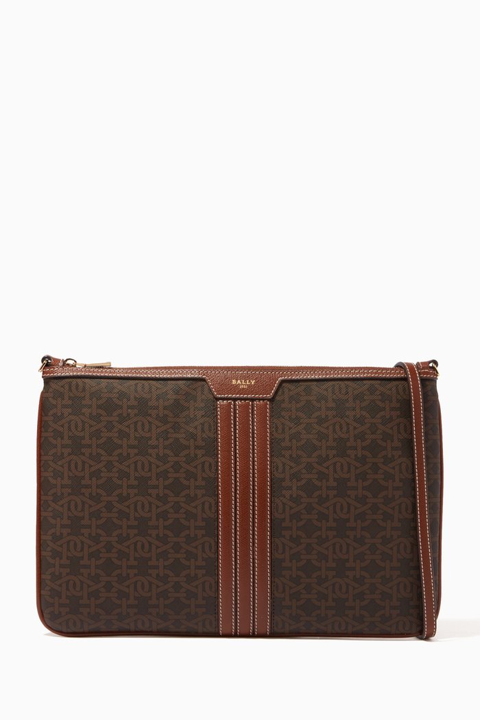 

Dasky Clutch Bag with Monogram, Brown