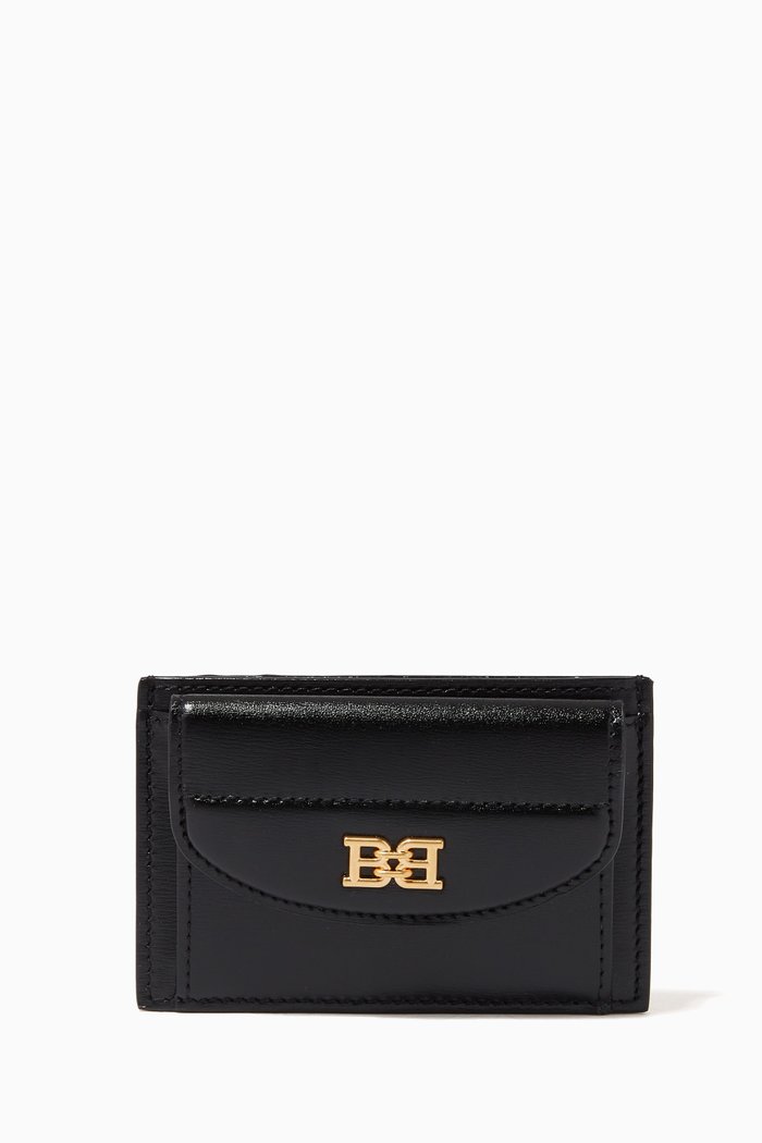 

Belky Card Holder in Embossed Leather, Black