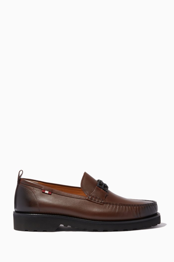 

Nolam Moccassins in Grained Calf Leather, Brown