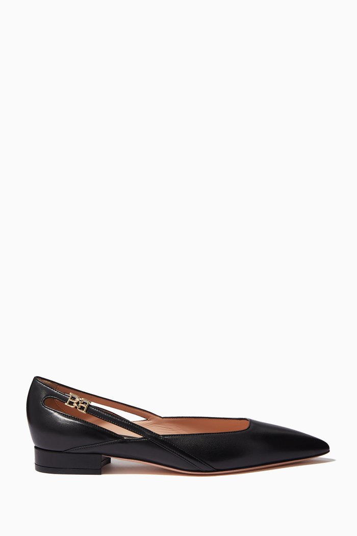 

Elsa Flats in Sheep Leather, Black