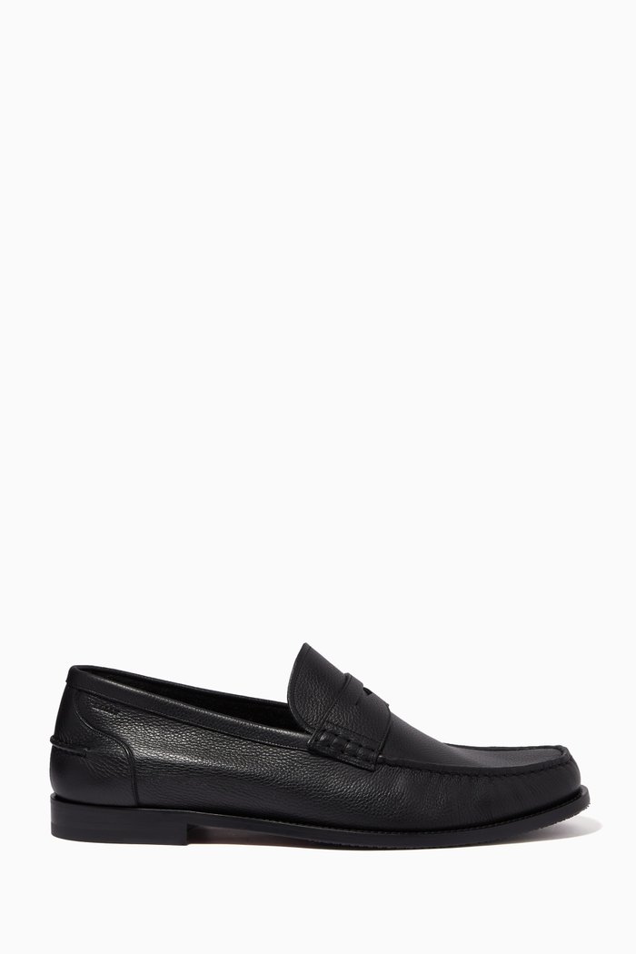 

Kebler Moccasins in Embossed Calf Leather, Black