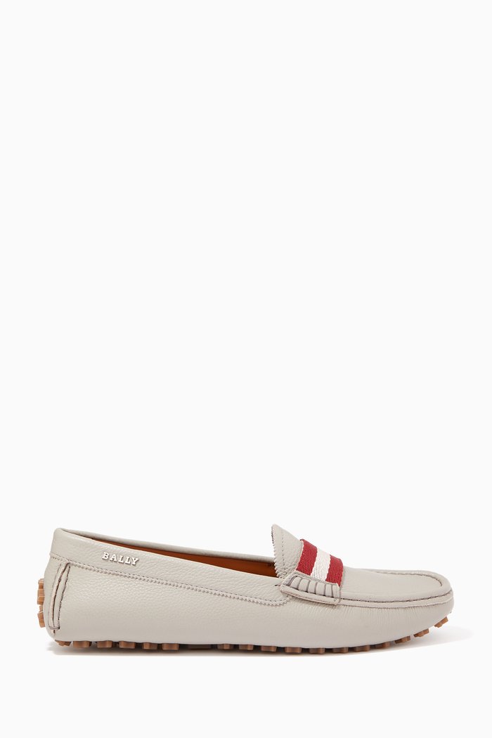 

Ladyes Driver Shoes in Grained Calf Leather, Blue