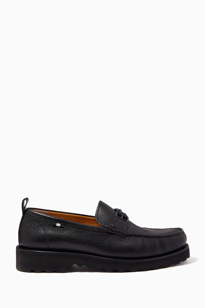 

Nolam Moccassins in Grained Calf Leather, Black