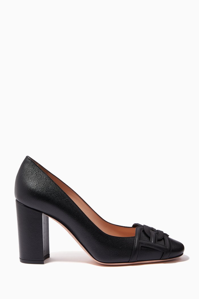 

Pinkie 85 Pumps in Grained Calf Leather, Black