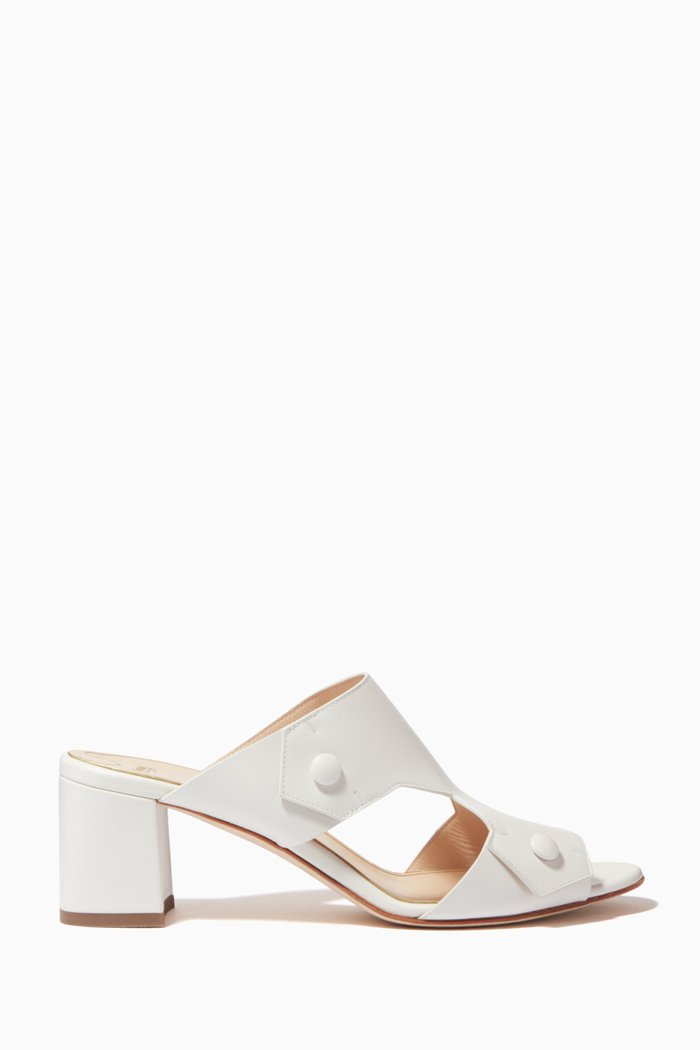 

Agnesa Mules in Soft Calfskin Leather, Neutral