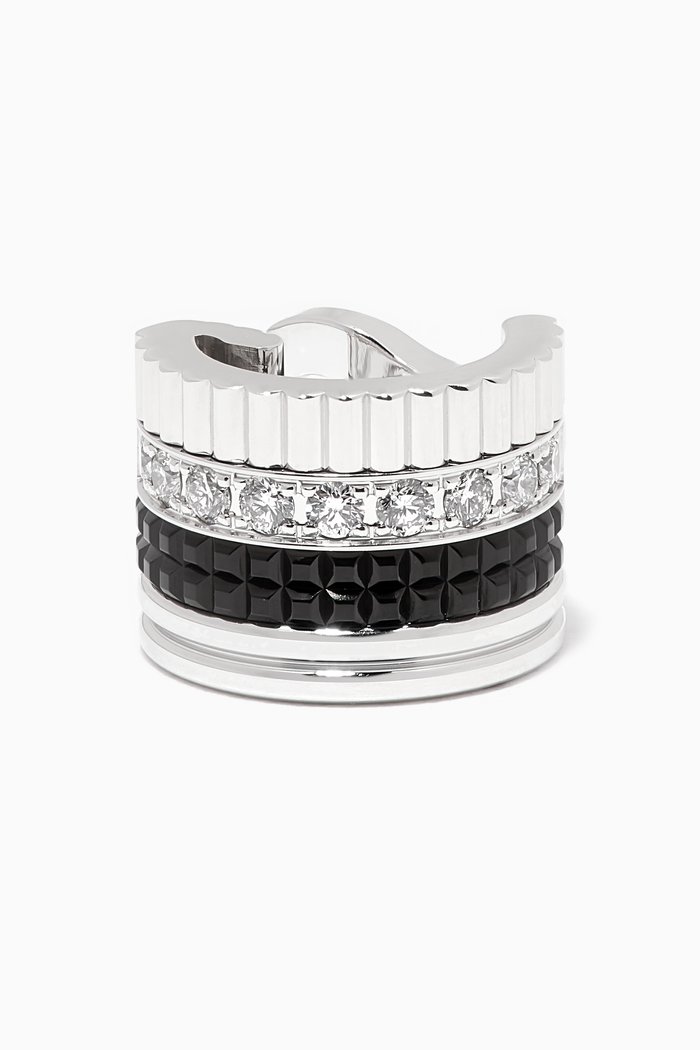 

Quatre Black Edition Single Clip Earring in 18kt White Gold, Silver