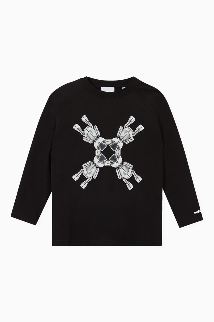 

Spinning Thomas Bear Top in Loop-back Cotton, Black