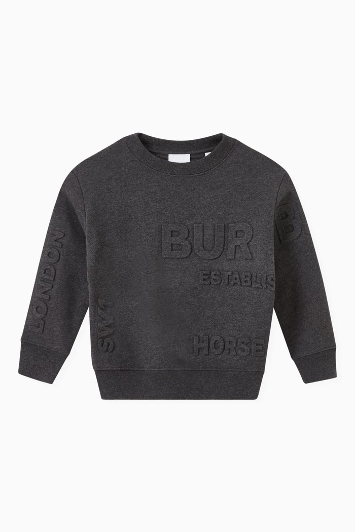 Horseferry Print Sweatshirt in Loop-back Cotton, Grey