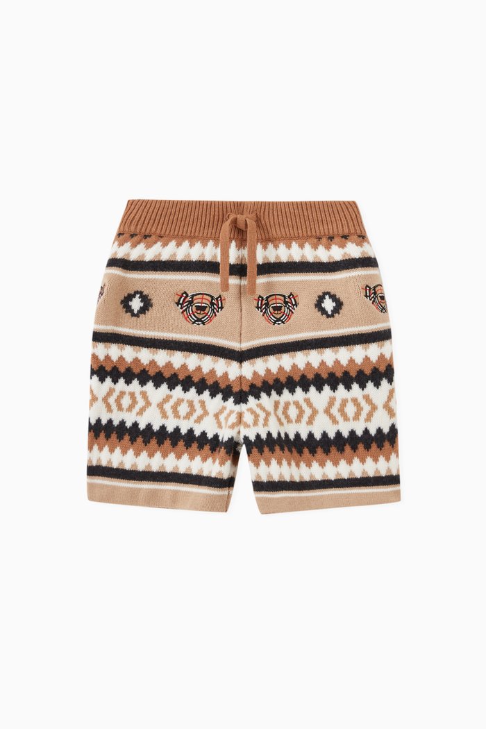 

Shorts in Fair Isle Wool Cashmere, Brown