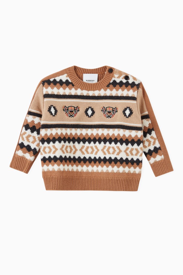 

Sweater in Fair Isle Wool Cashmere, Brown