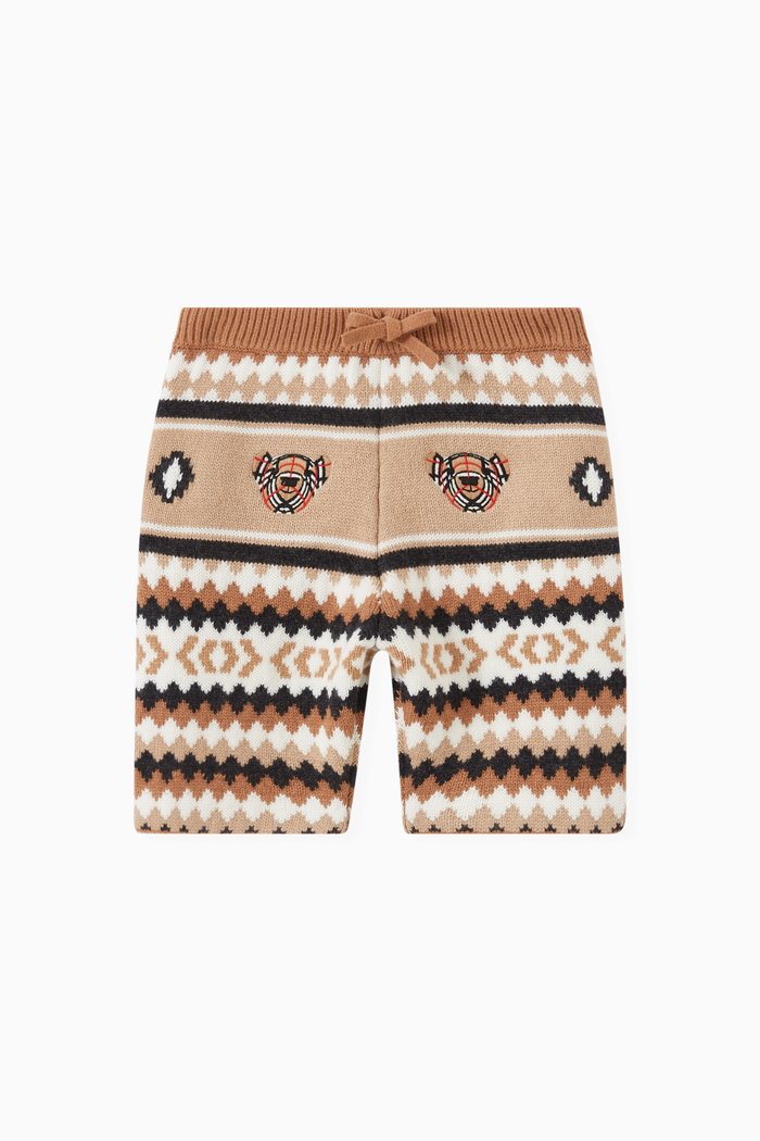 

Shorts in Fair Isle Wool Cashmere, Brown