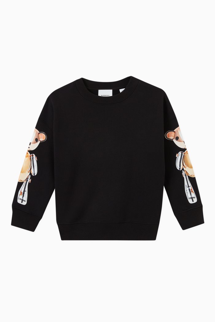 

Thomas Bear Sweatshirt in Loop-back Cotton, Black