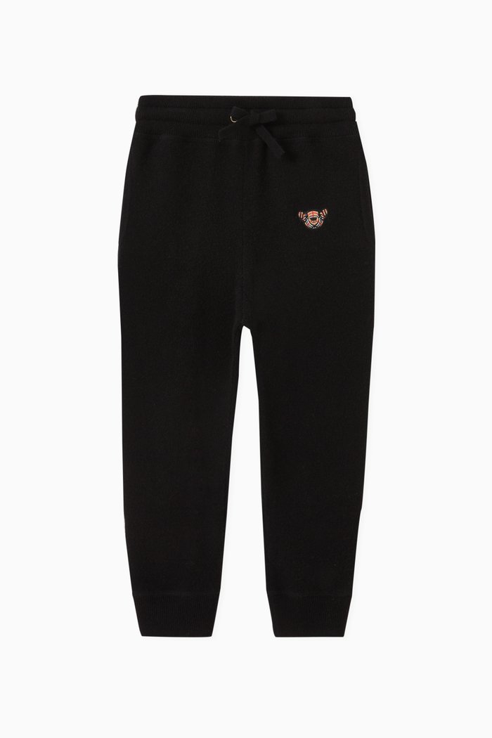 

Thomas Bear Motif Jogging Pants in Cashmere, Black
