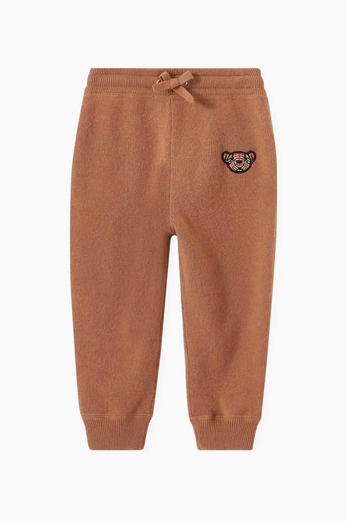 

Thomas Bear Motif Jogging Pants in Cashmere, Brown