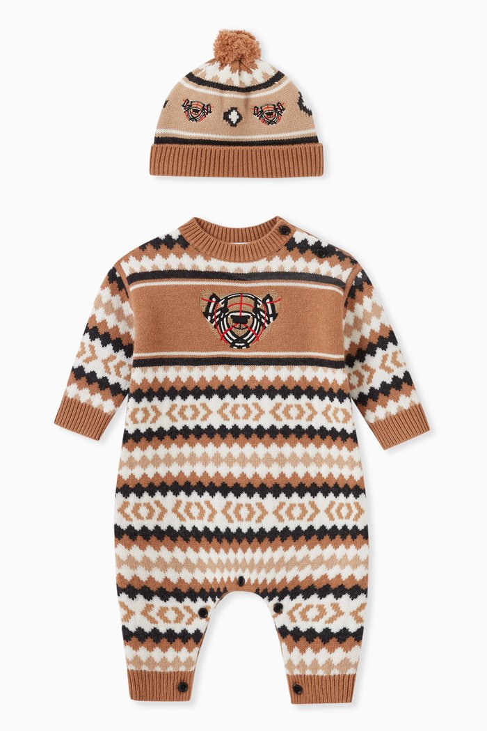 

Gift Set in Fair Isle Wool Cashmere, Brown