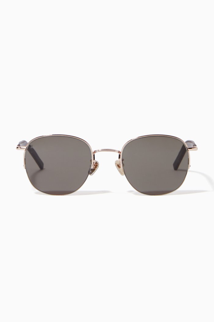 The Plush Sunglasses in Stainless Steel, Black