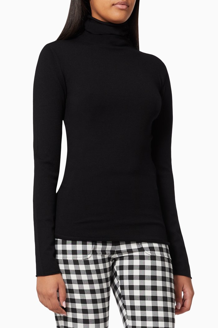 

Manama Turtleneck Sweater in Rayon Viscose, Black