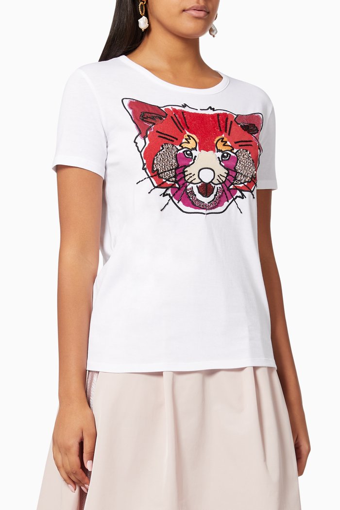 

Colla Embroidered T-shirt in Jersey, White