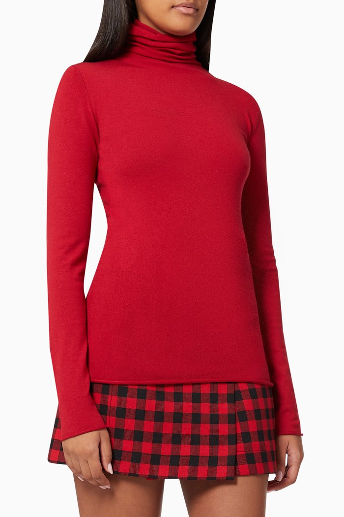

Sagace Turtleneck Jumper in Viscose-blend Knit, Red