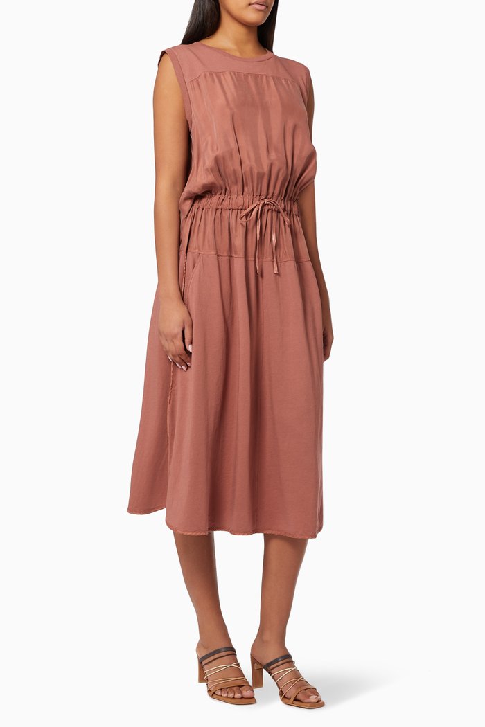 

Clarissa Dress in Twill & Jersey, Red