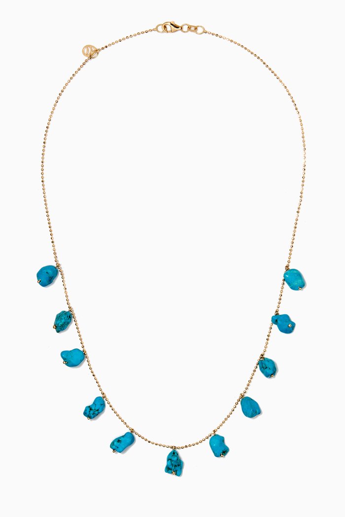 

Turquoise Chain Necklace in 14kt Yellow Gold