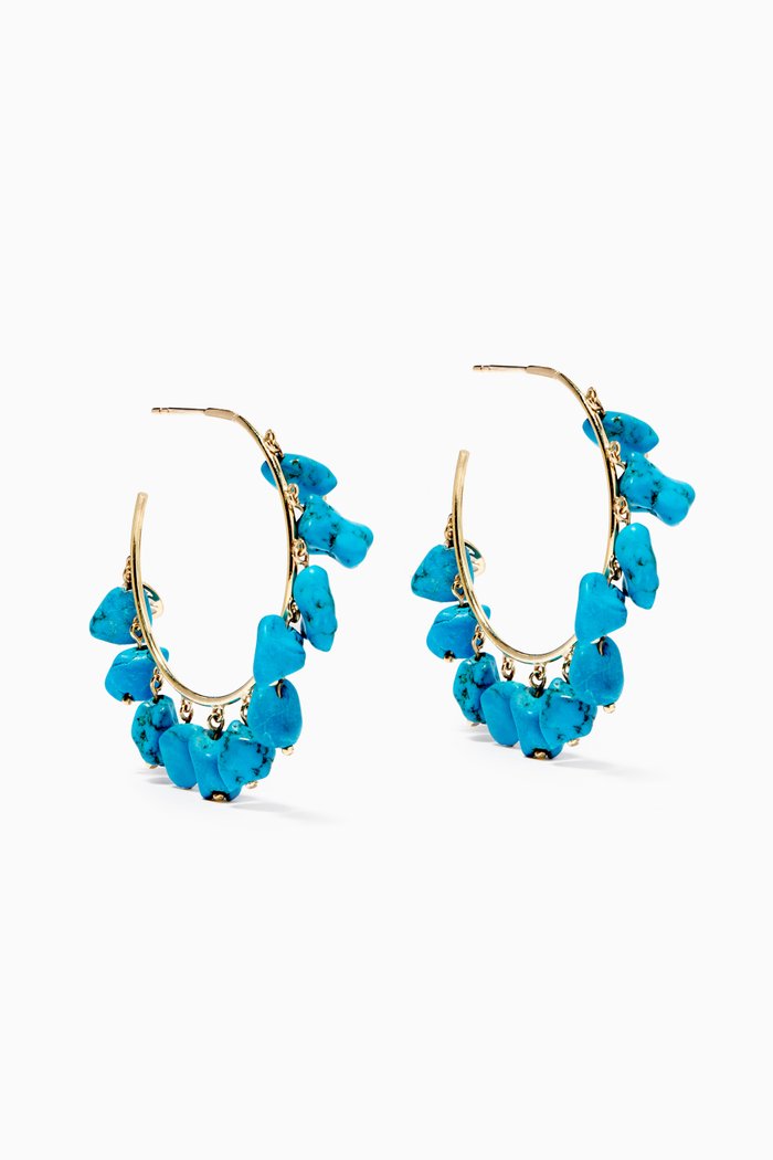 

Turquoise Hoops in 14kt Yellow Gold
