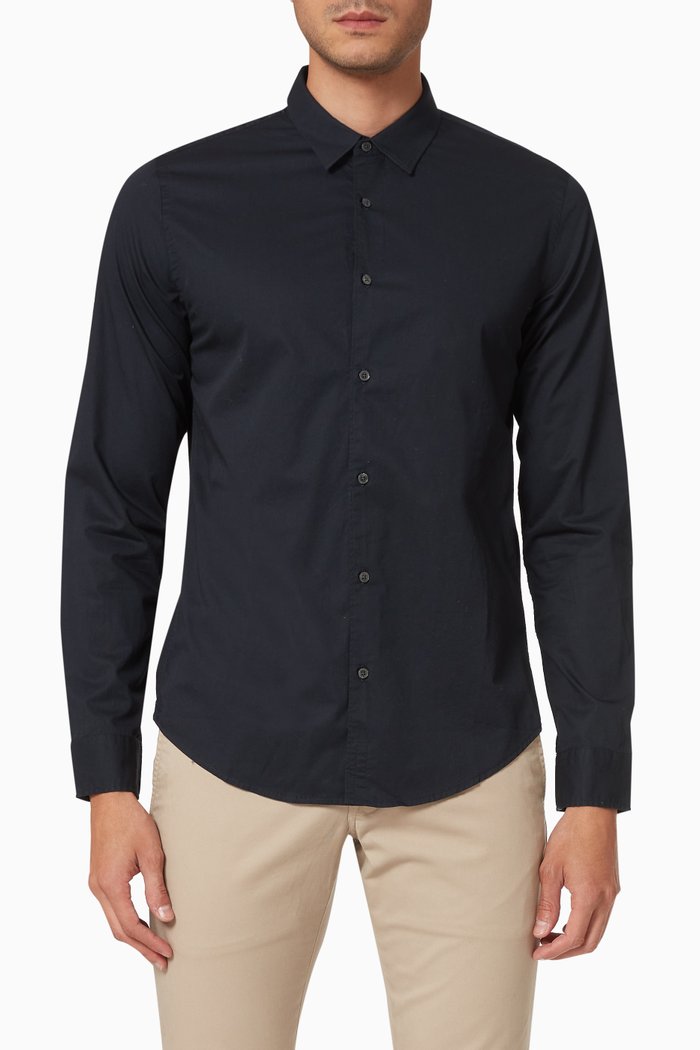 

Modern Tailors Shirt in Cotton Poplin, Blue