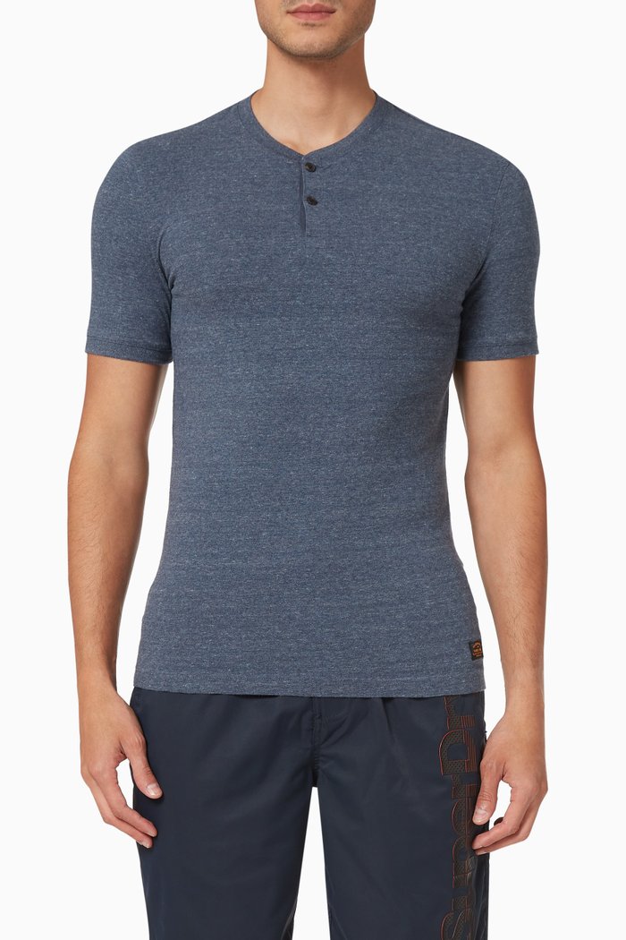

Henley T-shirt in Cotton Jersey, Blue