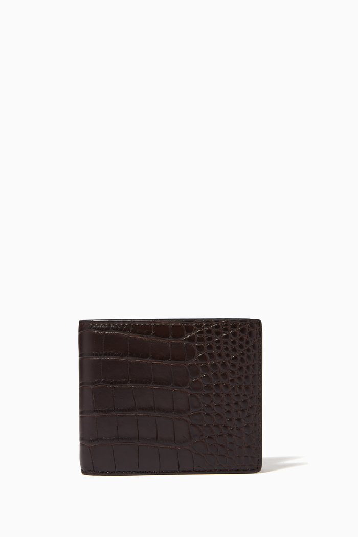 

Bi-fold Wallet in Soft Alligator, Brown