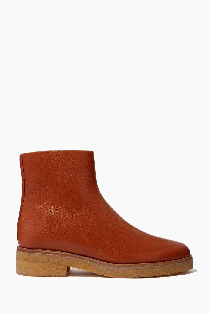 

Boris Bootie in Leather & Shearling, Brown