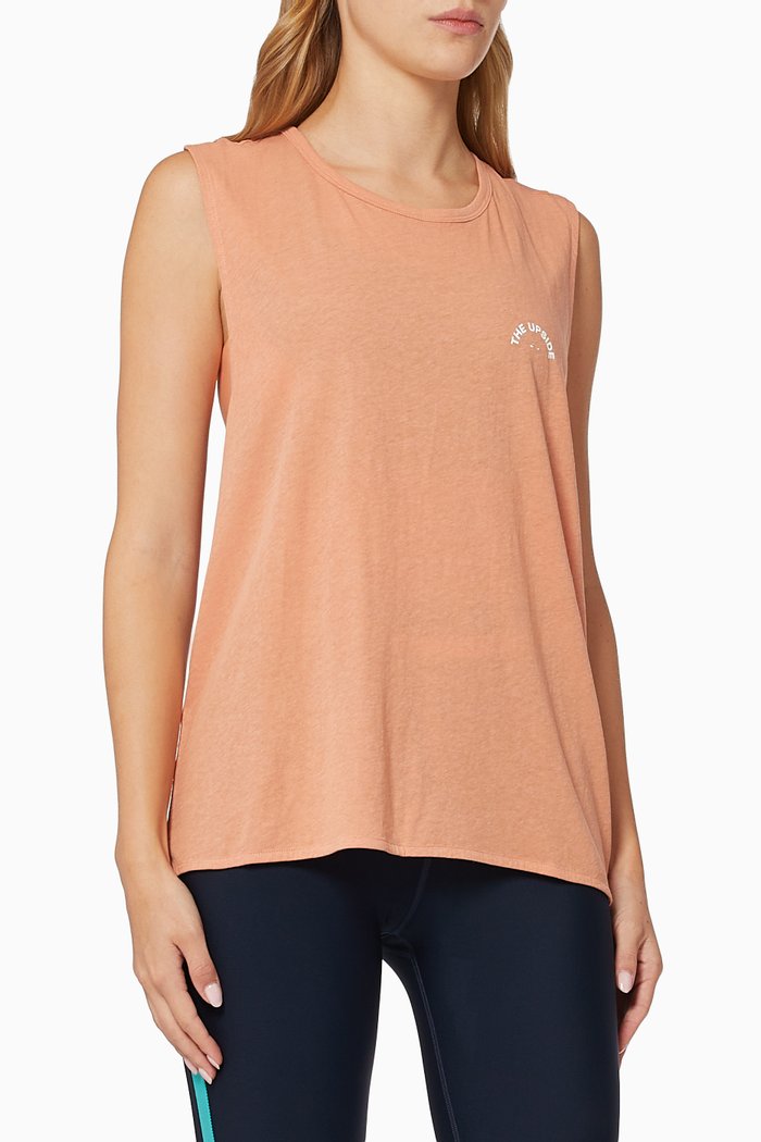 

Tank Top in Cotton & Linen, Orange