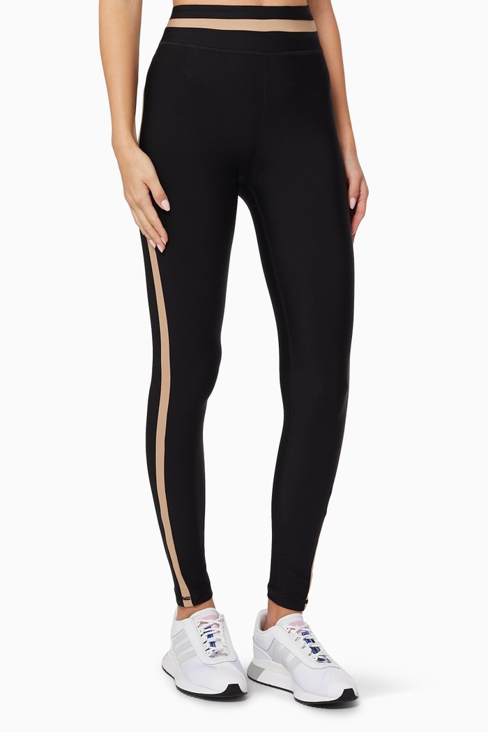 

Play Colour-block Yoga Pants in Matte Tech Fabric, Black