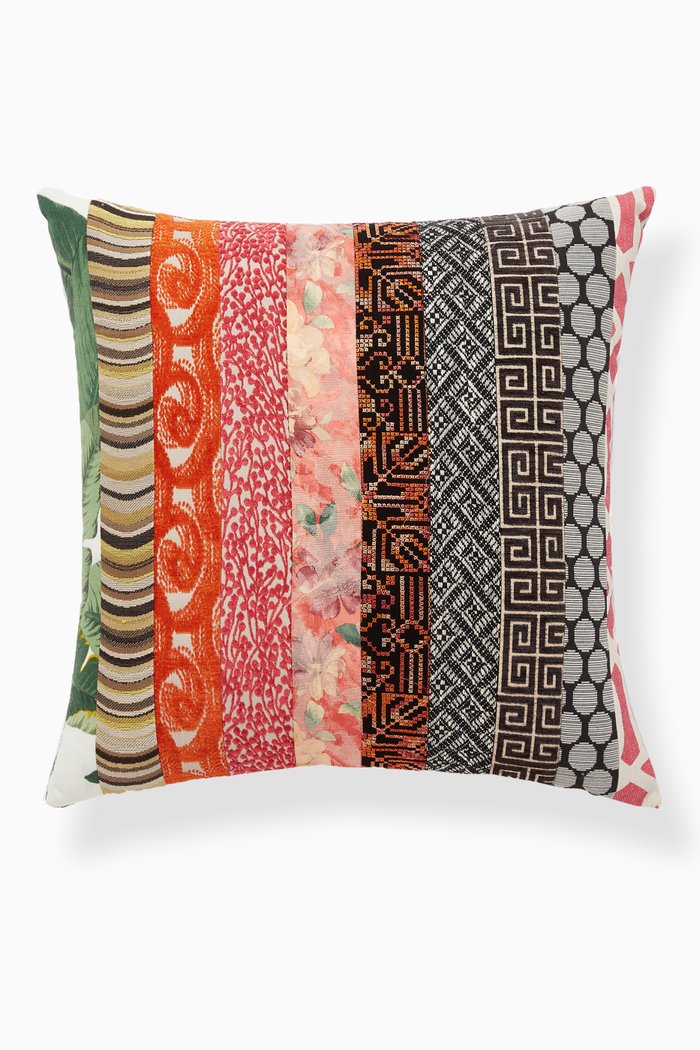 

Stripe Patchwork Cushion, 50 x 50, Multicolour