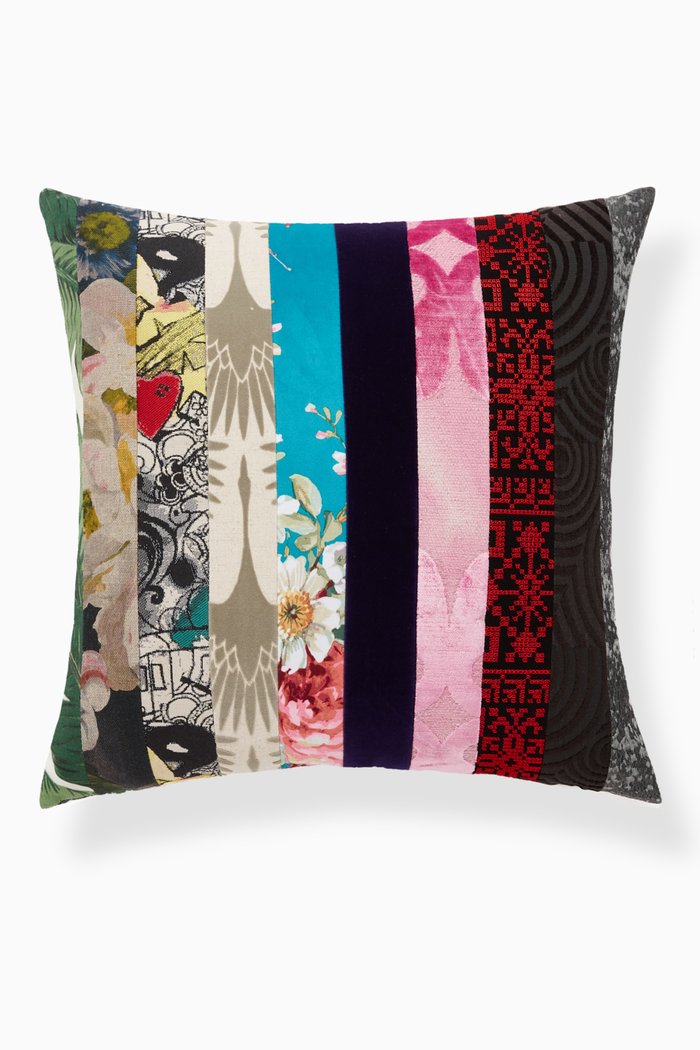 

Stripe Patchwork Cushion, 50 x 50, Multicolour