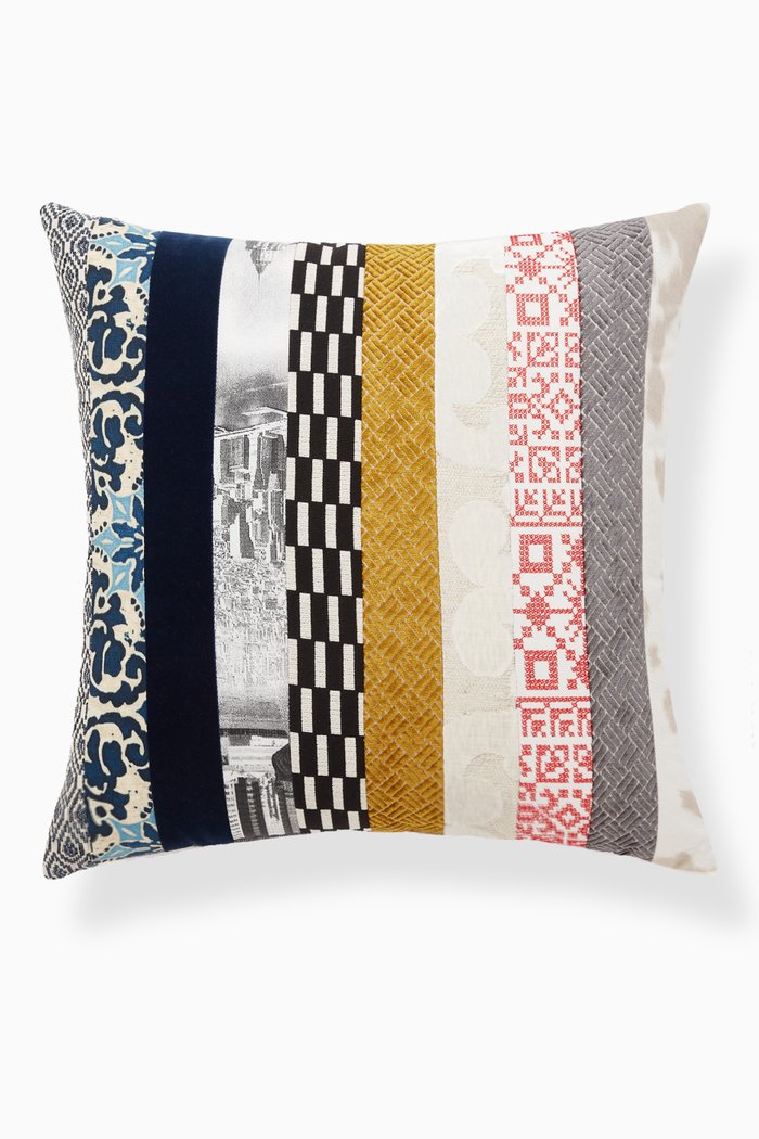 

Stripe Patchwork Cushion, 50 x 50, Multicolour