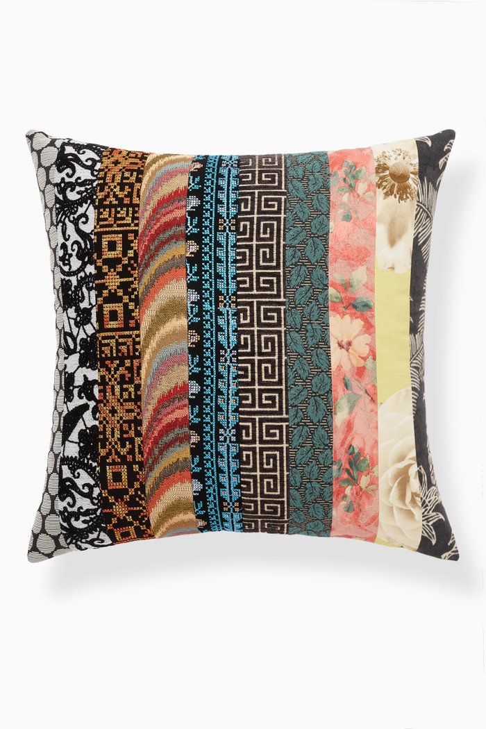 

Stripe Patchwork Cushion, 50 x 50, Multicolour