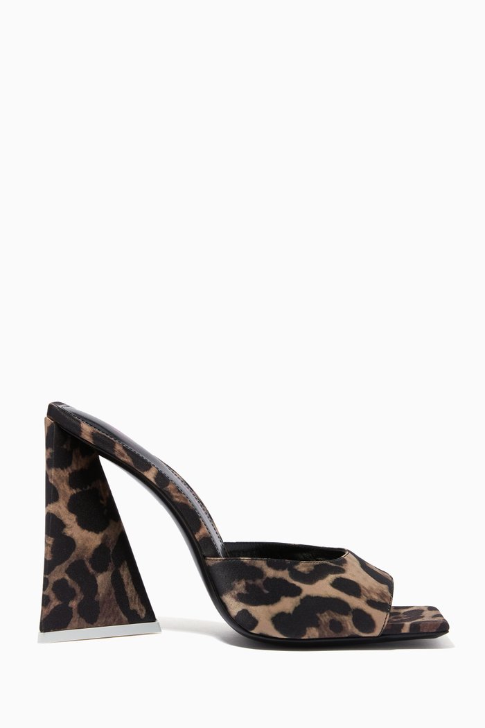 

Devon 115 Sandals in Leopard Print Satin, Brown