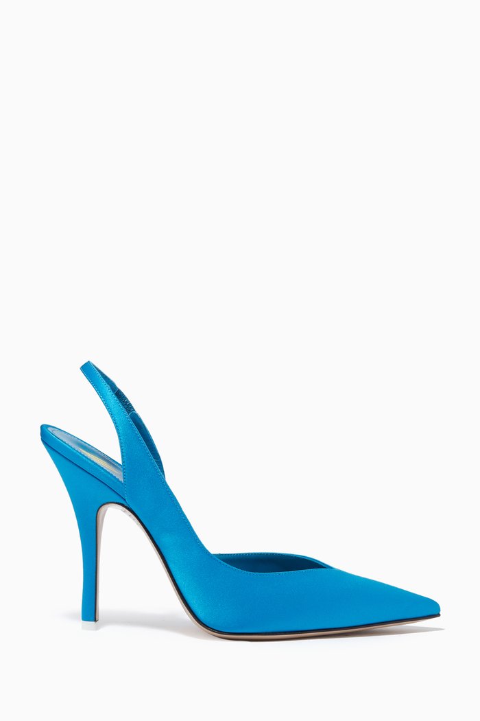 

Lola 105 Slingback Pumps in Satin, Blue