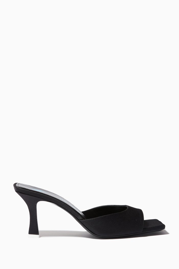 

Anais 75 Mules in Satin, Black