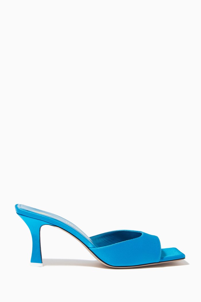 

Anais 75 Mules in Satin, Blue