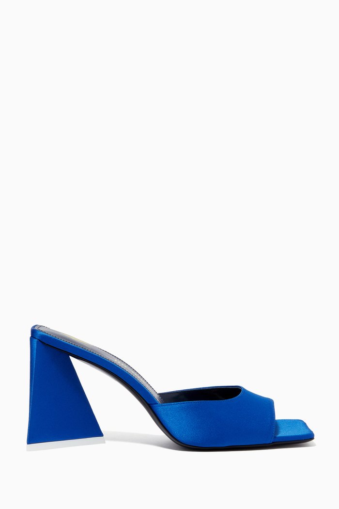 

Devon 85 Mules in Satin, Blue