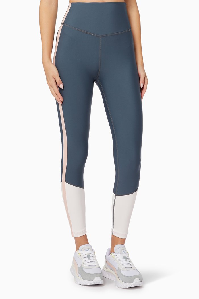 

Alicante Colour-block Midi Leggings in Matte Tech, Blue